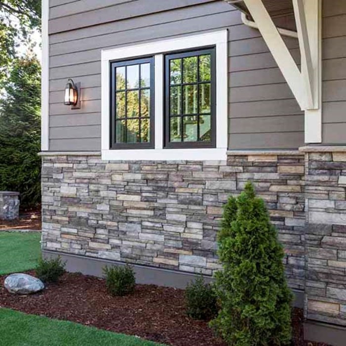 Rock veneer siding