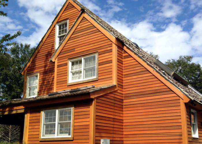 Exterior cedar siding