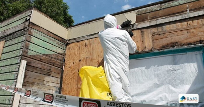 Asbestos shingles roofing transite siding cement removing containing worker removal roof mat haz ca