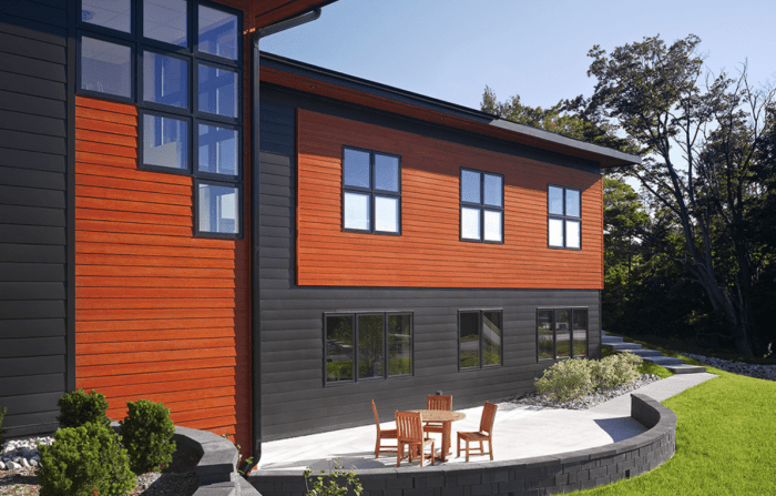 Siding allura fiber cement wood mahogany look building products profiles