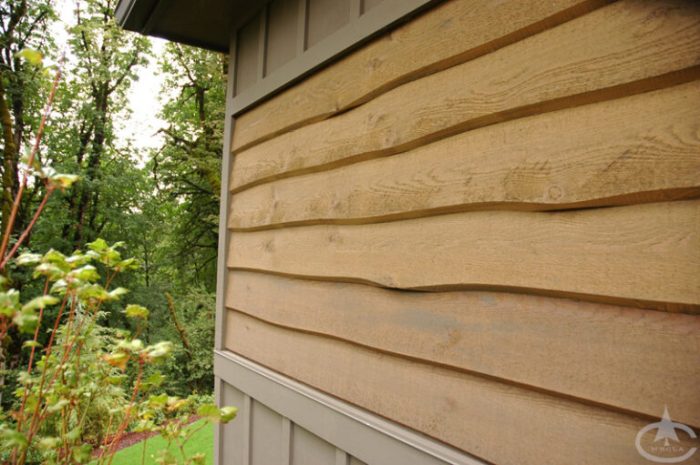 Siding wavy cedar stucco gables complimented