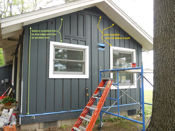 Board and batten siding installation